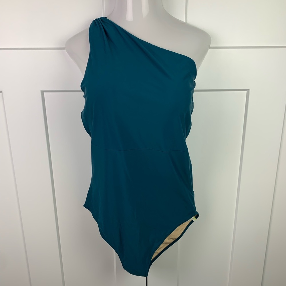 Summersault The Ruched Sidestroke One Piece Swimsuit Size 18 Long Torso Seaweed - Picture 4 of 8